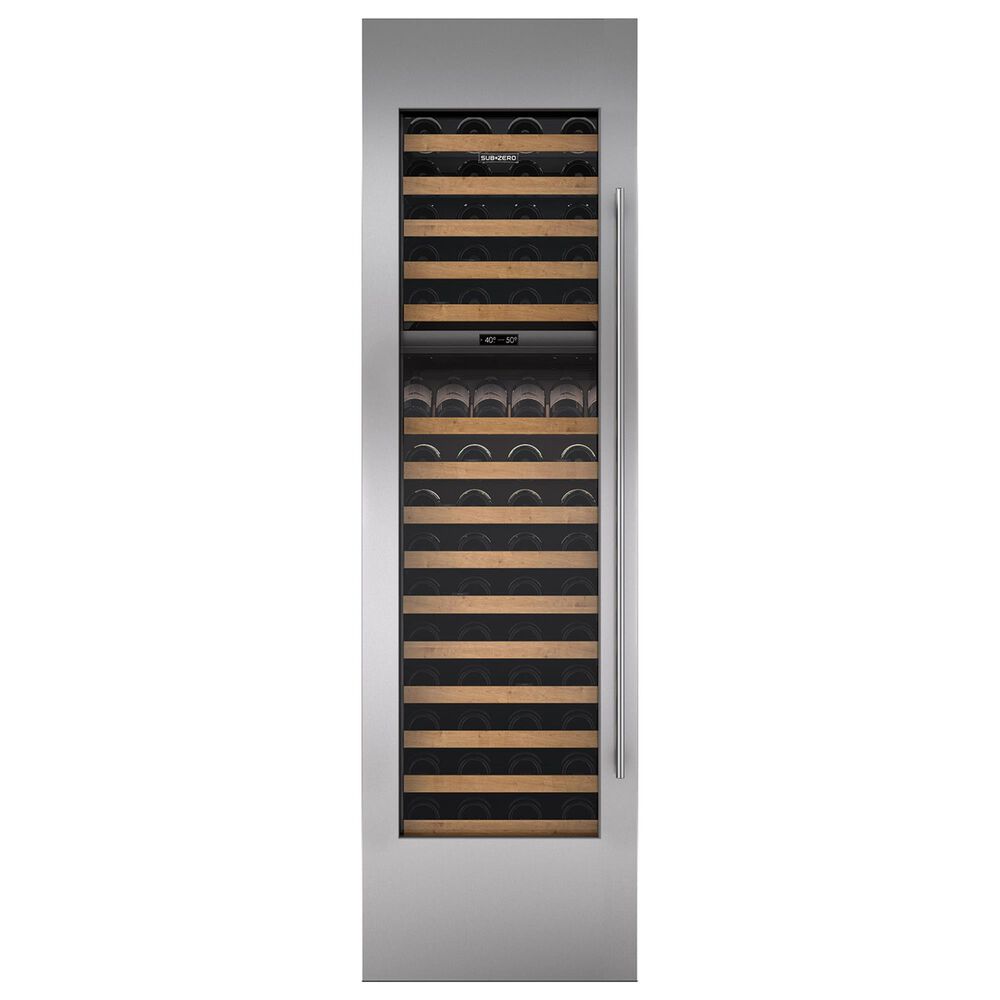 Sub Zero Integrated 30" Wine Storage Door Panel with Tubular Handle in Stainless Steel, , large