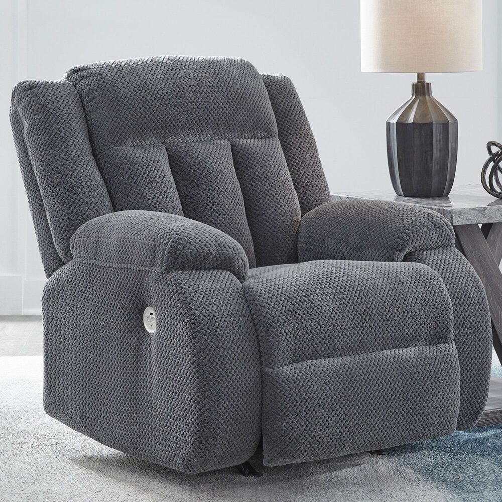Ashley Observation Power Rocker Recliner in Steel, , large