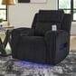 Ashley Forest Lake Power Recliner with Adjustable Headrest in Black Velvet, , large
