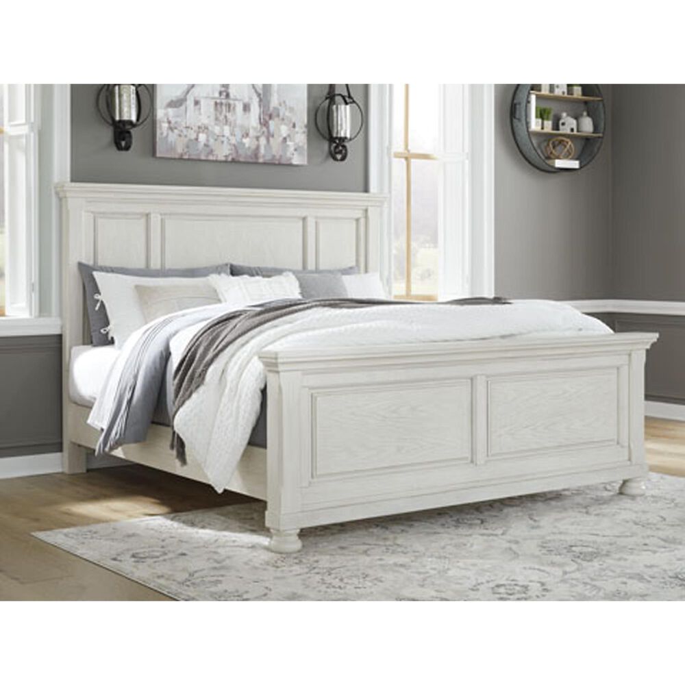 Signature Design by Ashley Robbinsdale King Panel Bed in Antique White