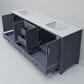 Lexora Home Jacques 72" Double Bathroom Vanity in Dark Grey with 2 cm White Quartz Top and Rectangular Sinks, , large