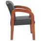 OSP Home WD Visitors Chair in Black Faux Leather and Oak, , large