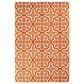 Central Oriental Terrace Tropic Contoy 5" x 7"3" Snow and Tangerine Area Rug, , large