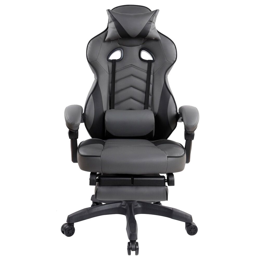 Rta Products Llc Fully Reclining Executive Office Chair with Footrest in Black and Grey, , large
