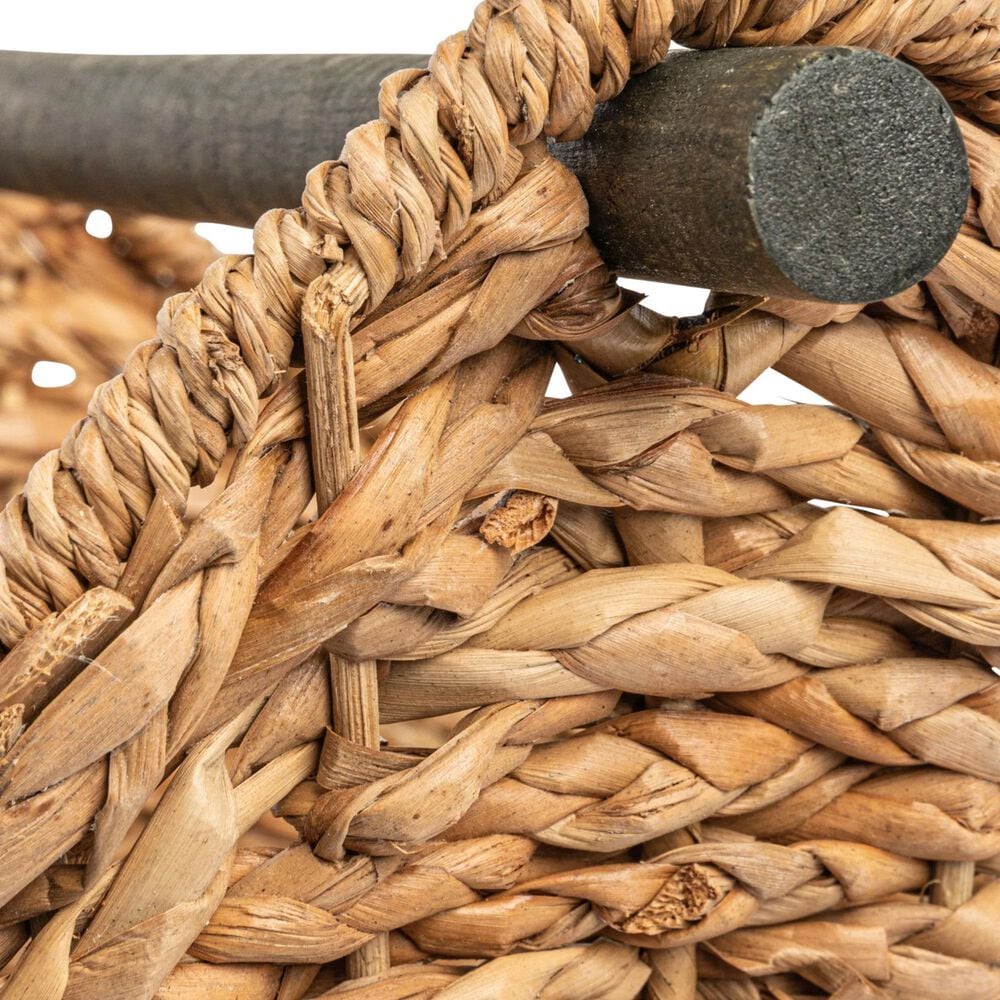 Creative Coop Braided Bankuan Toilet Paper Basket with Wood Handle in Natural, , large