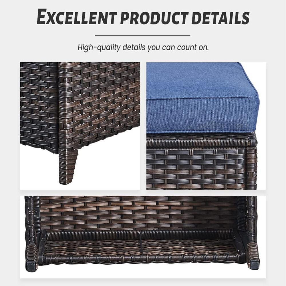 Sunwell Garden 6-Piece Fire Pit Set in Navy, , large