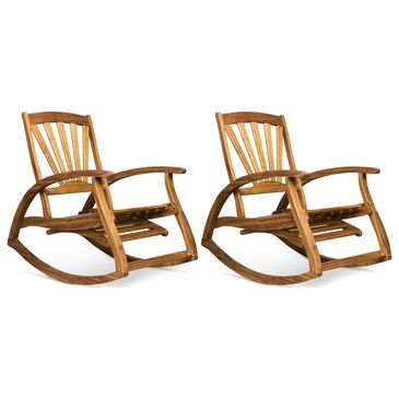 Noble House Sunview Rocking Chair in Teak Brown (Set of 2), , large