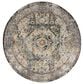Safavieh Aria ARA199B 6"6" Round Blue and Multicolor Area Rug, , large