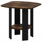 HOMLUX 1-Shelf End Table in Amber Pine and Black, , large