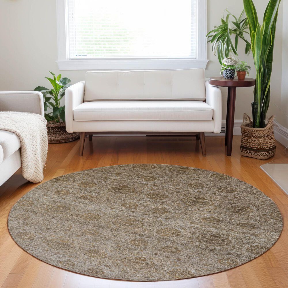 Dalyn Rug Company Burano BU8 8&#39; Round Brown Indoor/Outdoor Area Rug, , large