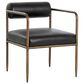 Club Collection By Sunpan Ajani Arm Chair with Charcoal Black Cushion in Antique Brass, , large