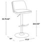 LumiSource Toriano Swivel Adjustable Bar Stool with Cream Faux Leather Upholstery in Black (Set of 2), , large