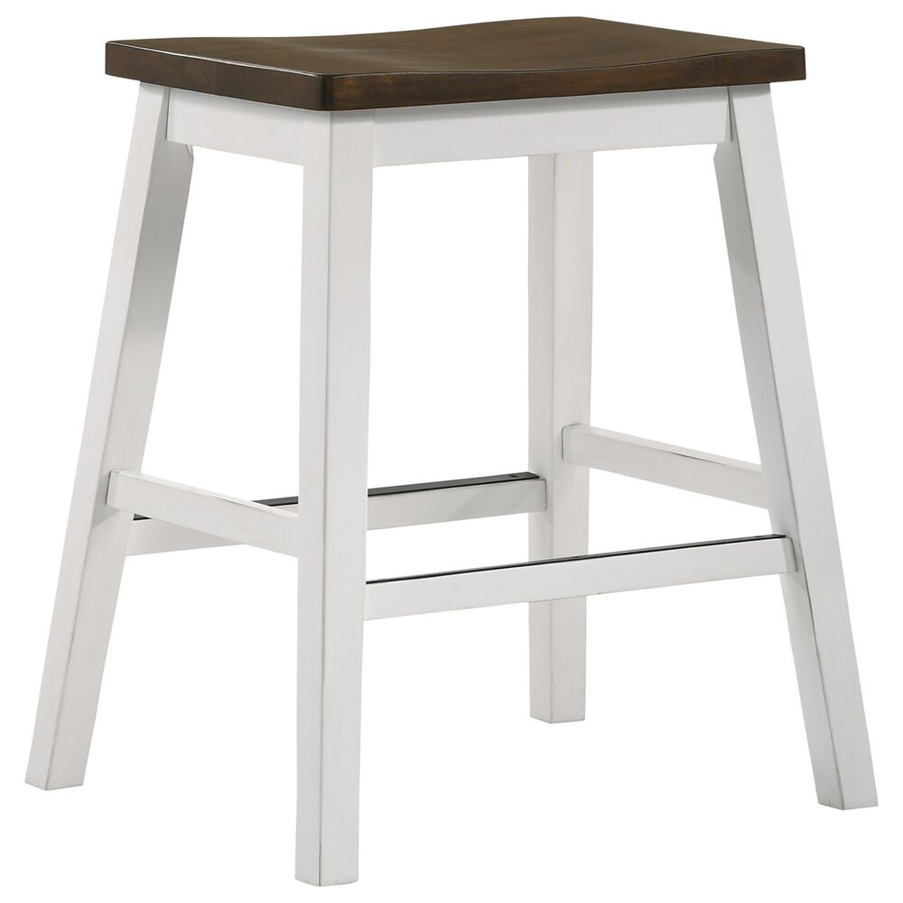 Furniture of America Jamal 5-Piece Counter Height Dining Set in Oak/Sea White, , large