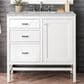James Martin Vanities Addison 36" Single Bathroom Vanity in Glossy White with 3 cm Victorian Silver Quartz Top and Rectangular Sink, , large