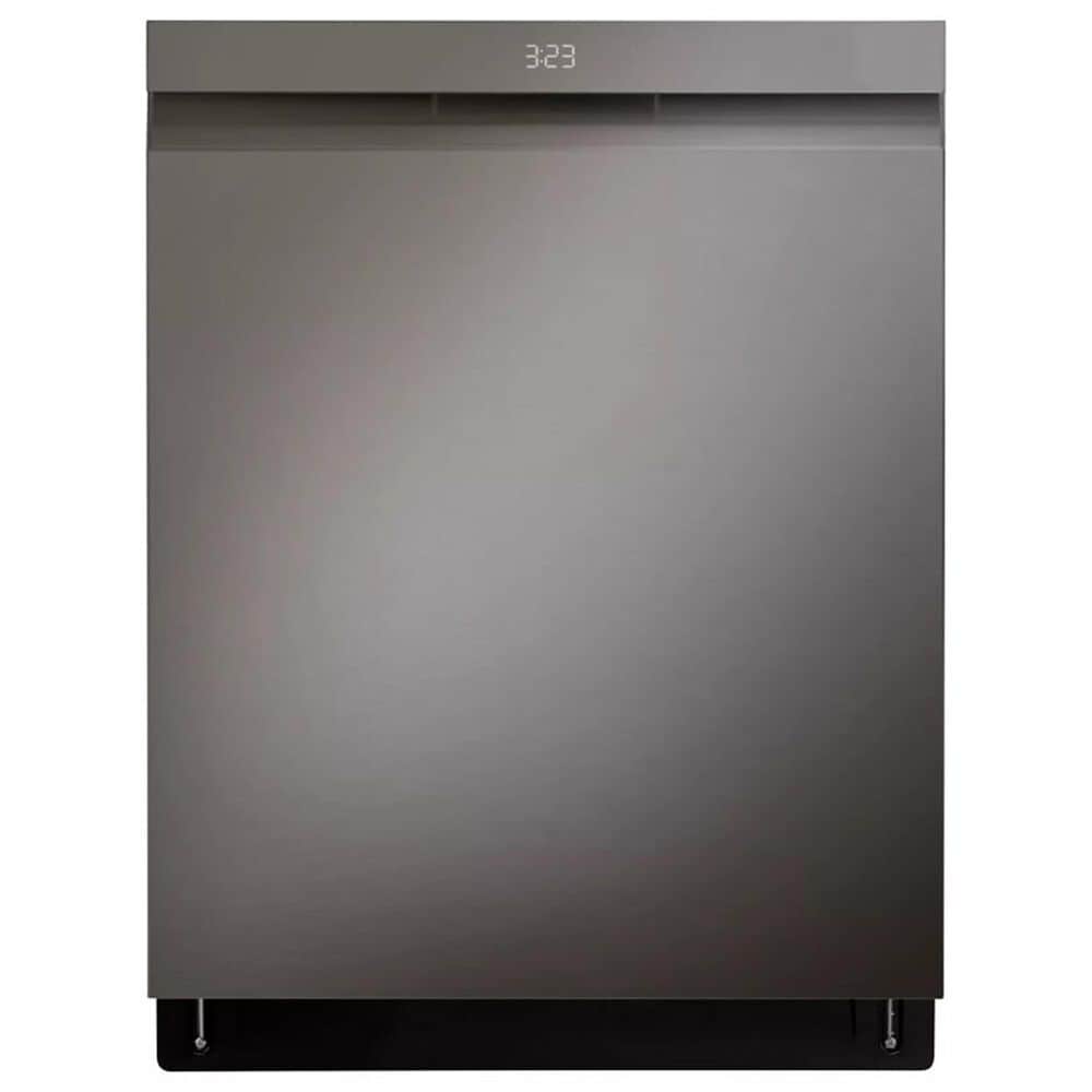 LG 2-Piece Kitchen Package with 23 Cu. Ft 4-Door French Door Refrigerator and Pocket Handle Dishwasher in Black Stainless Steel, , large