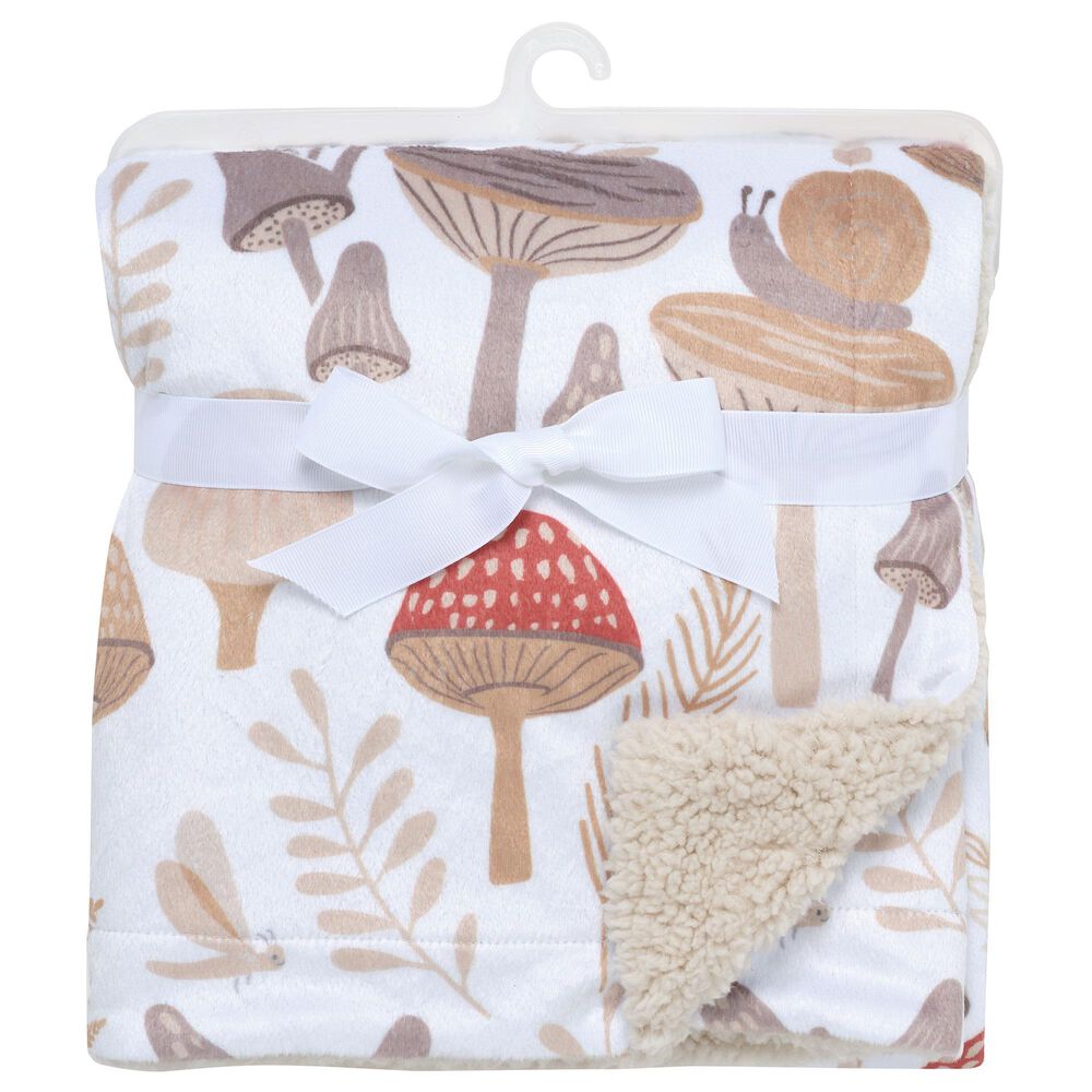Lambs &amp; Ivy Mushroom Baby Blanket in Multicolor, , large