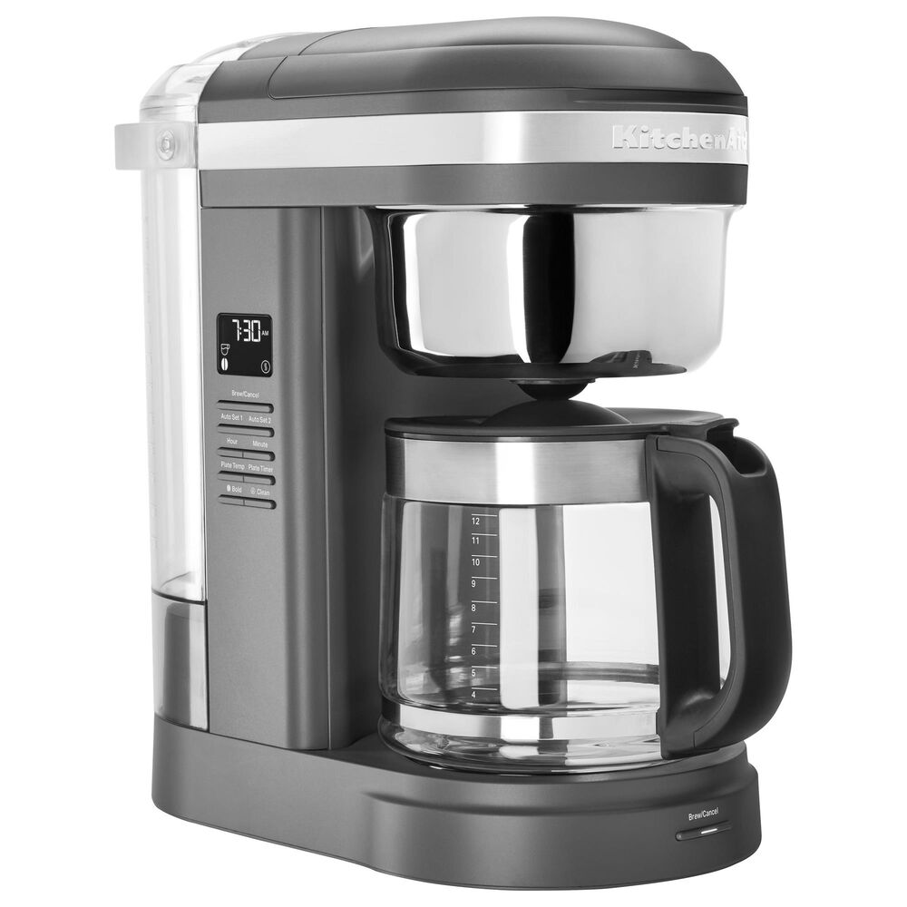 KitchenAid 12 Cup Drip Coffee Maker with Programmable Warming Plate in  Matte Charcoal Grey