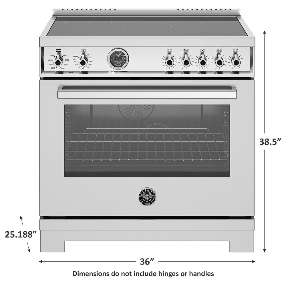 Bertazzoni Professional 5.7 Cu.Ft. Induction Range with Convection and Self-Cleaning in Stainless Steel, , large