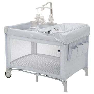 Delta Deluxe Play Yard in Grey Stripes, , large