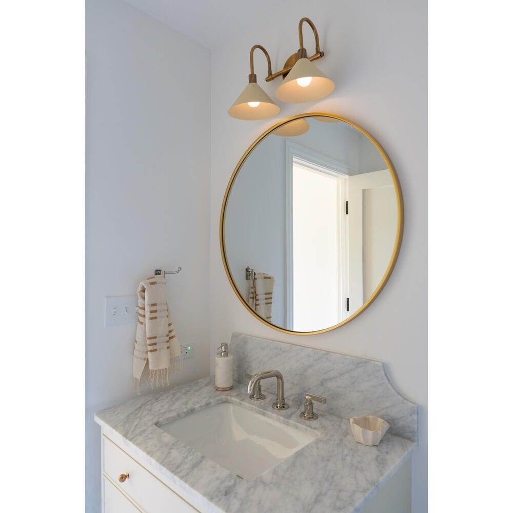 Troy Lighting Jovani 2-Light Bath Vanity in Patina Brass and Soft Sand, , large