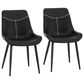 Linon Home Decor Edler Side Chair with Black Upholstery in Black (Set of 2), , large