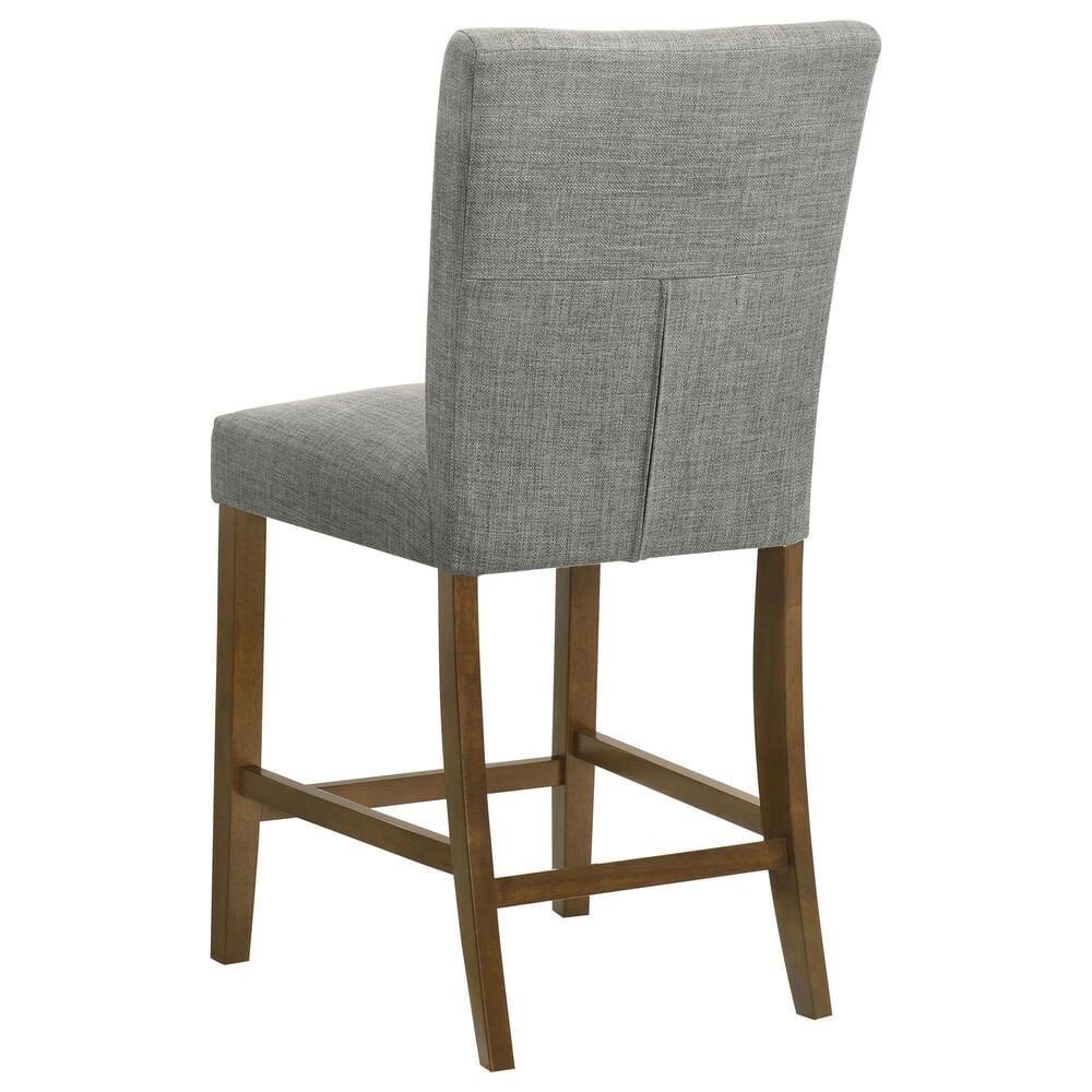 Coaster Paxton Counter Chair with Grey Upholstery in Warm Brown, , large