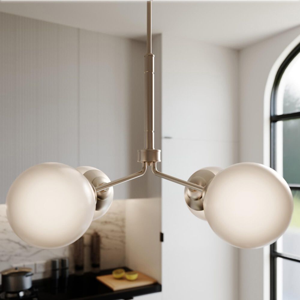 Hunter Hepburn 4-Light Chandelier in Brushed Nickel, , large