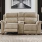 Ashley Next-Gen DuraPella Power Console Loveseat with Power Headrest in Sand, , large