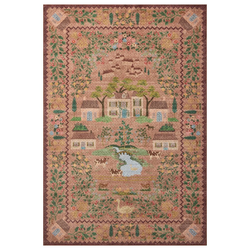 Rifle Paper Co. x Loloi Orchard Mauve and Multicolor 5" x 7"6" Area Rug, , large