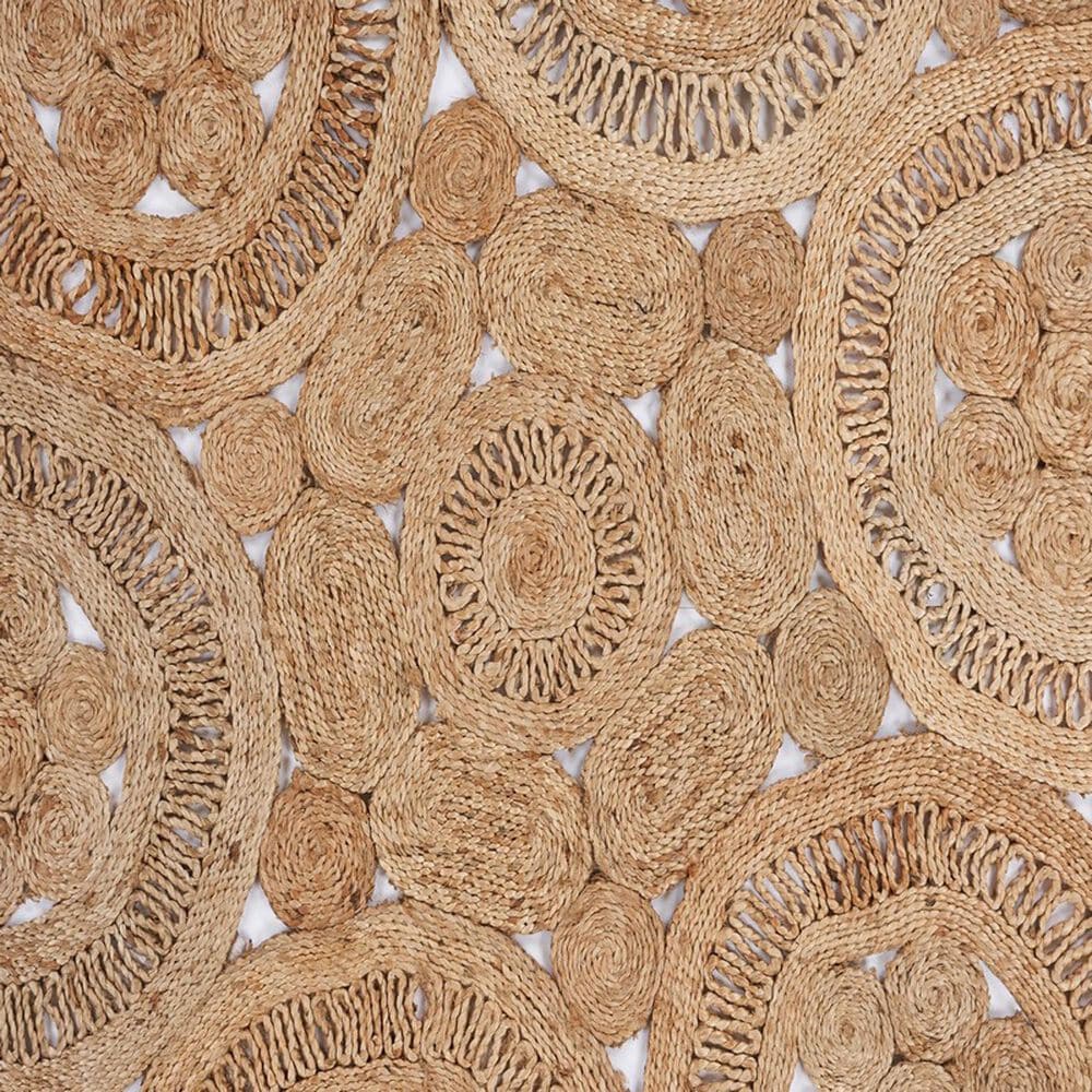 L&amp;R Resources Natural Jute 4&#39; Scalloped Natural Area Rug, , large