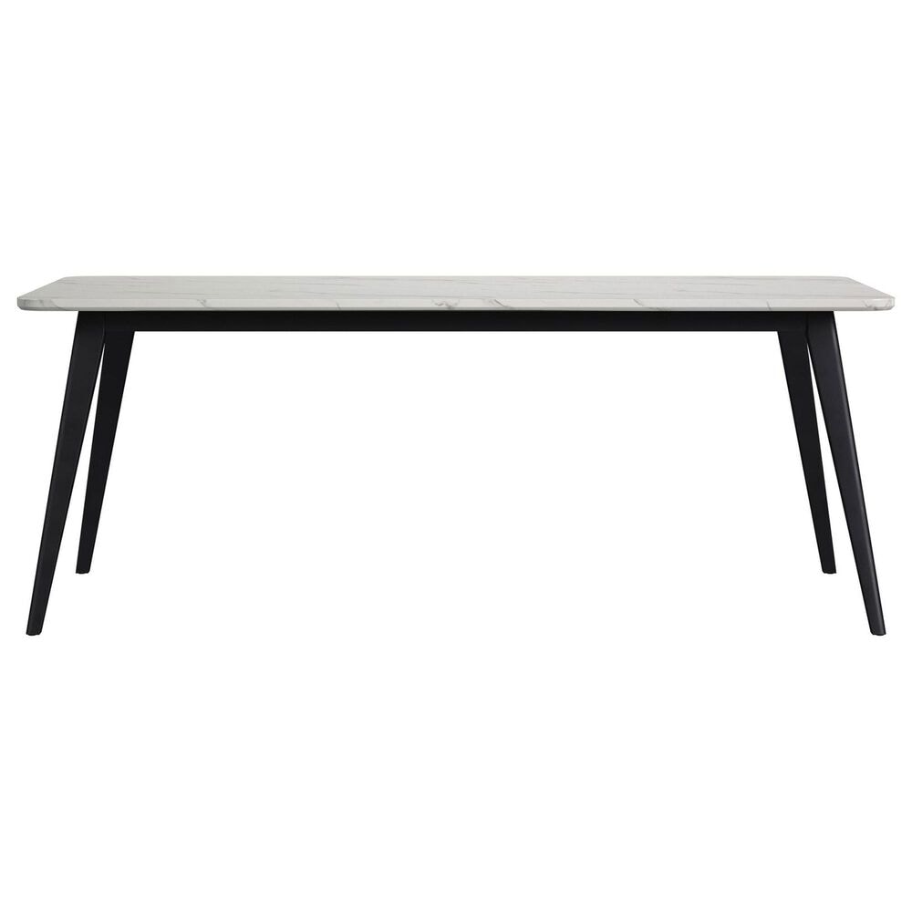 Mayberry Hill Marlene Dining Table with Faux Marble Top in White and Black - Table Only, , large