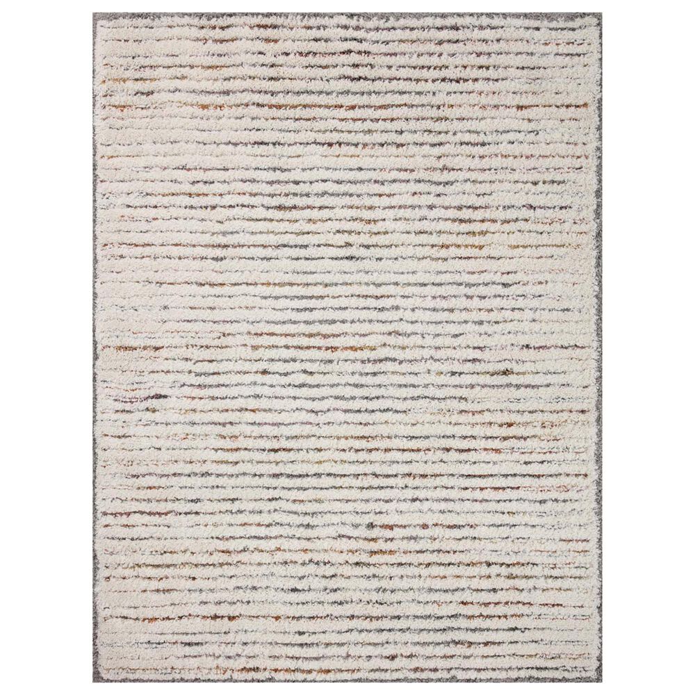 Loloi Levitt Shag 4" x 6" Ivory and Multicolor Area Rug, , large