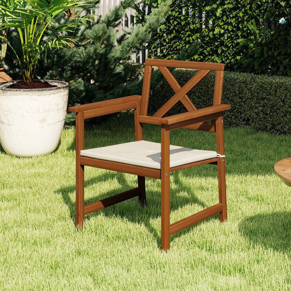 HOMLUX X-Back Patio Armchair with Cushion in Natural (Set of 2), , large