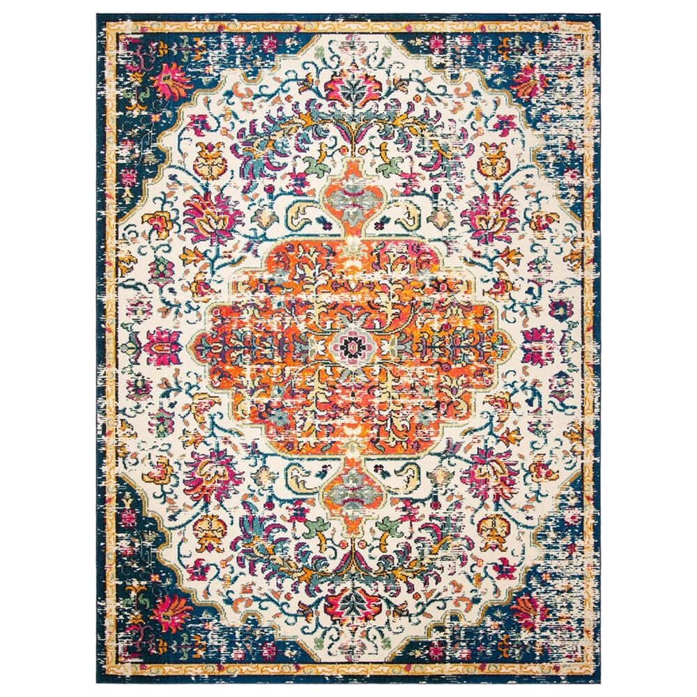 Safavieh Madison MAD447A 10" x 14" Ivory and Orange Area Rug, , large