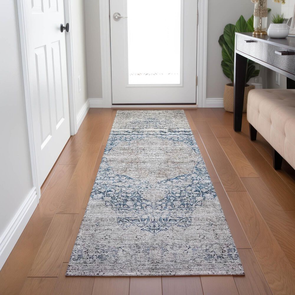 Dalyn Rug Company Karaj KJ8 2&#39;3&quot; x 7&#39;6&quot; Blue Indoor/Outdoor Runner, , large