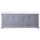 Lexora Home Dukes 84" Double Bathroom Vanity in Dark grey with 2 cm White Quartz Top and Rectangular Sinks, , large