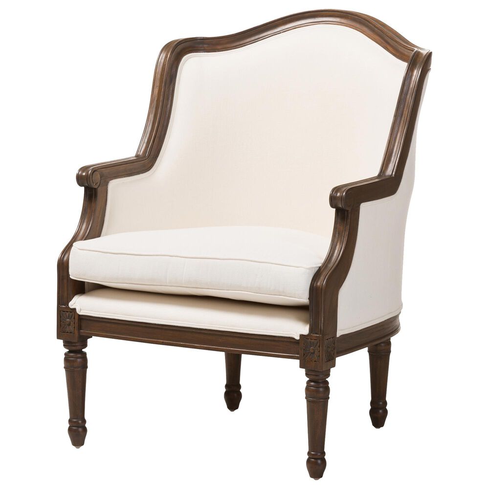Baxton Studio Charlemagne Accent Chair in Off-White, , large