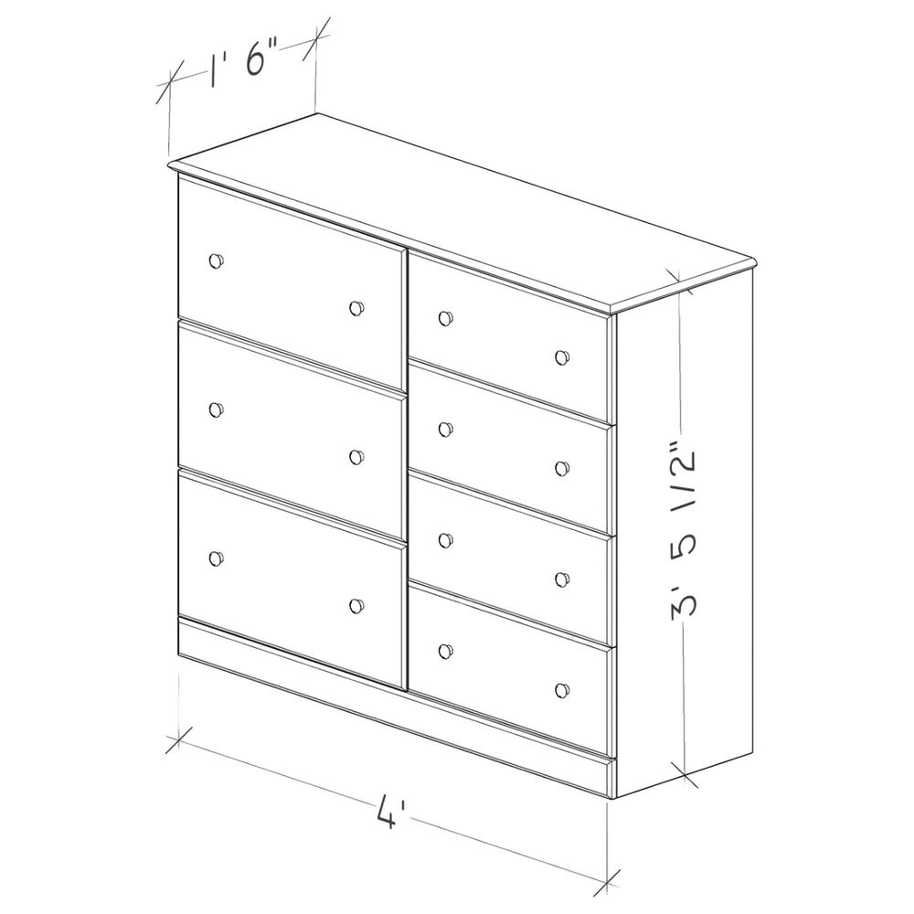 Lemoore Essential 48&quot; 7-Drawer Chest in Grey Walnut, , large