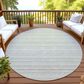 Dalyn Rug Company Soft Essentials Striped Celery 8" Round Indoor/Outdoor Area Rug, , large