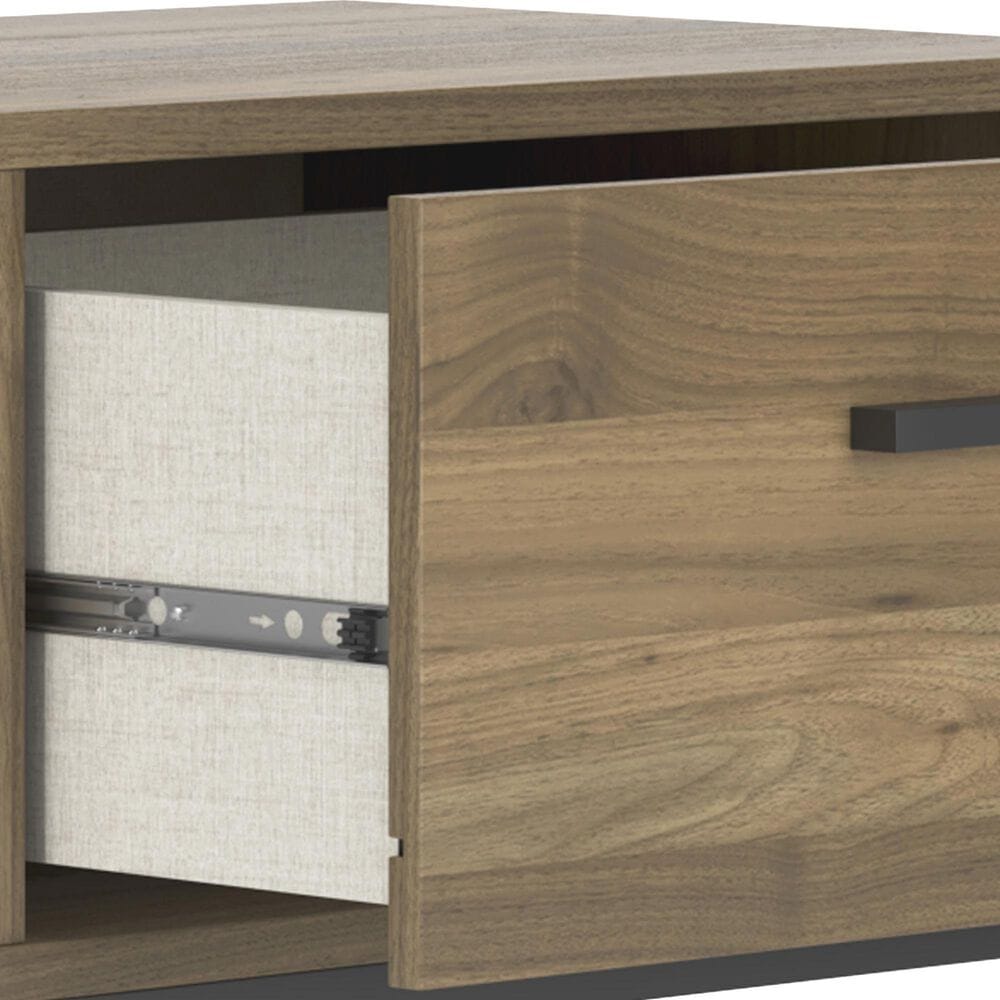 Ashley Deanlow 1-Drawer Nightstand in Honey Brown and Dark Pewter, , large