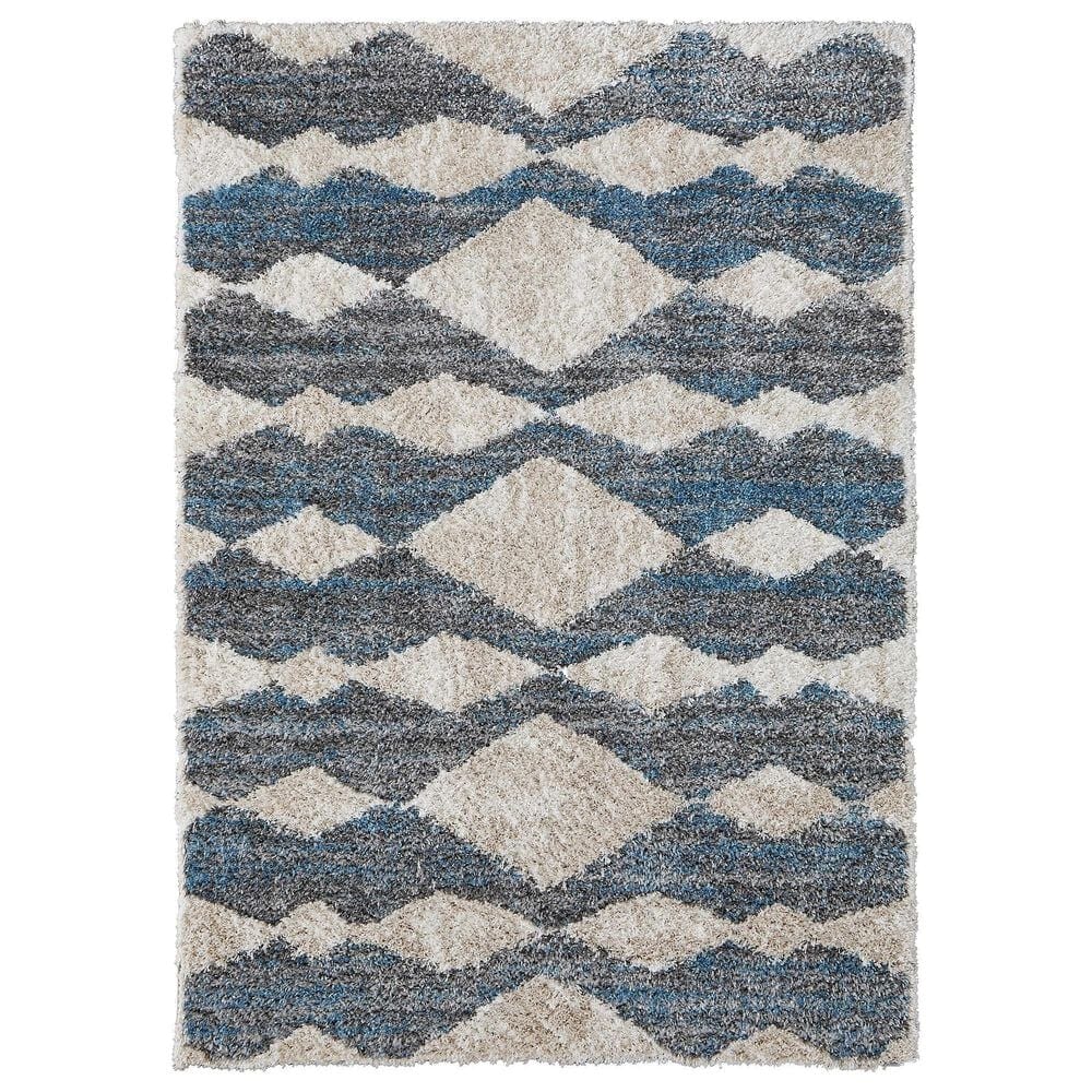 Feizy Mynka 5" x 8" Blue and Gray Area Rug, , large
