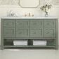 James Martin Vanities Breckenridge 60" Single Bathroom Vanity in Smokey Celadon with 3 cm Arctic Fall Solid Surface Top and Rectangular Sink, , large