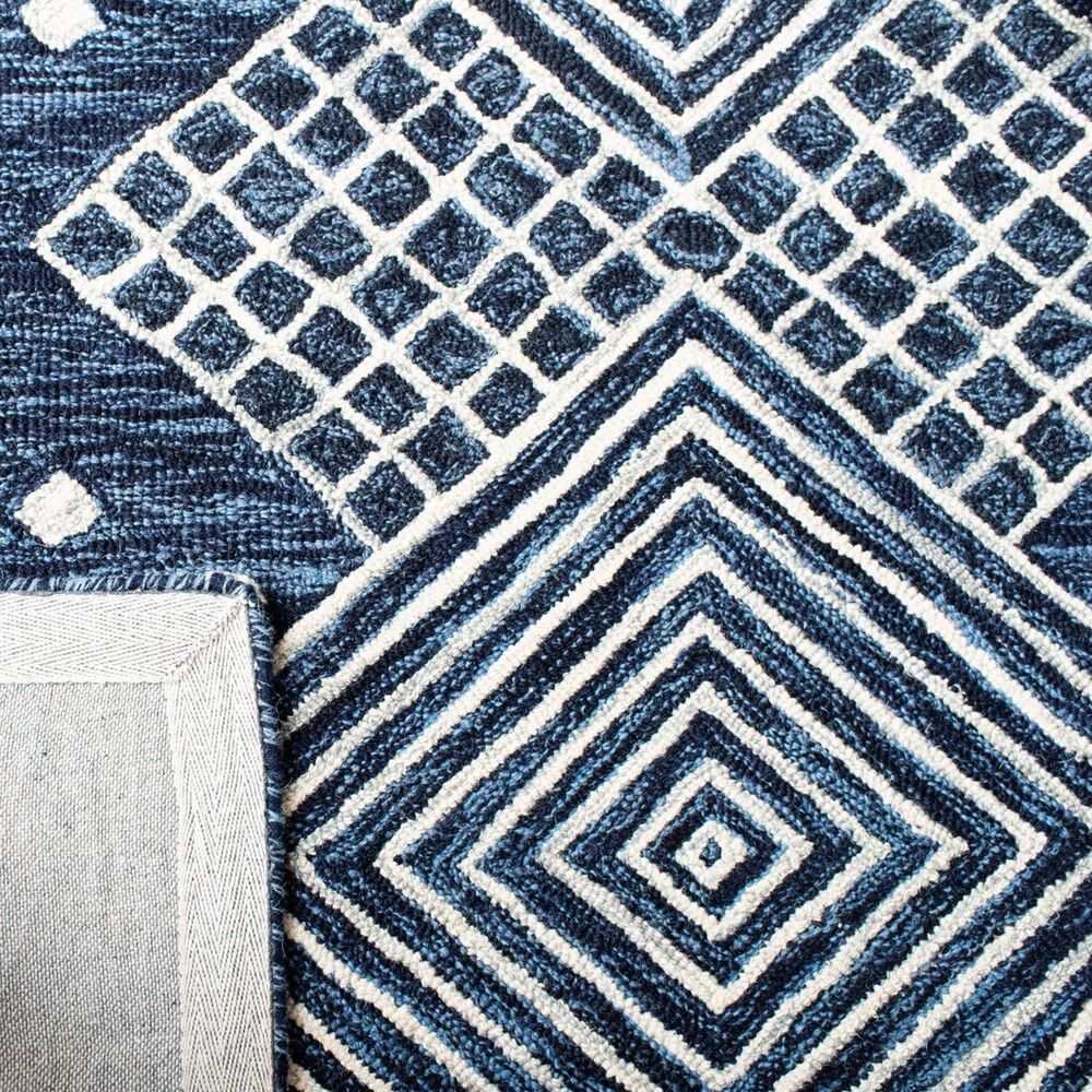 Safavieh Micro-Loop MLP171M 4&#39; x 6&#39; Blue and Ivory Area Rug, , large