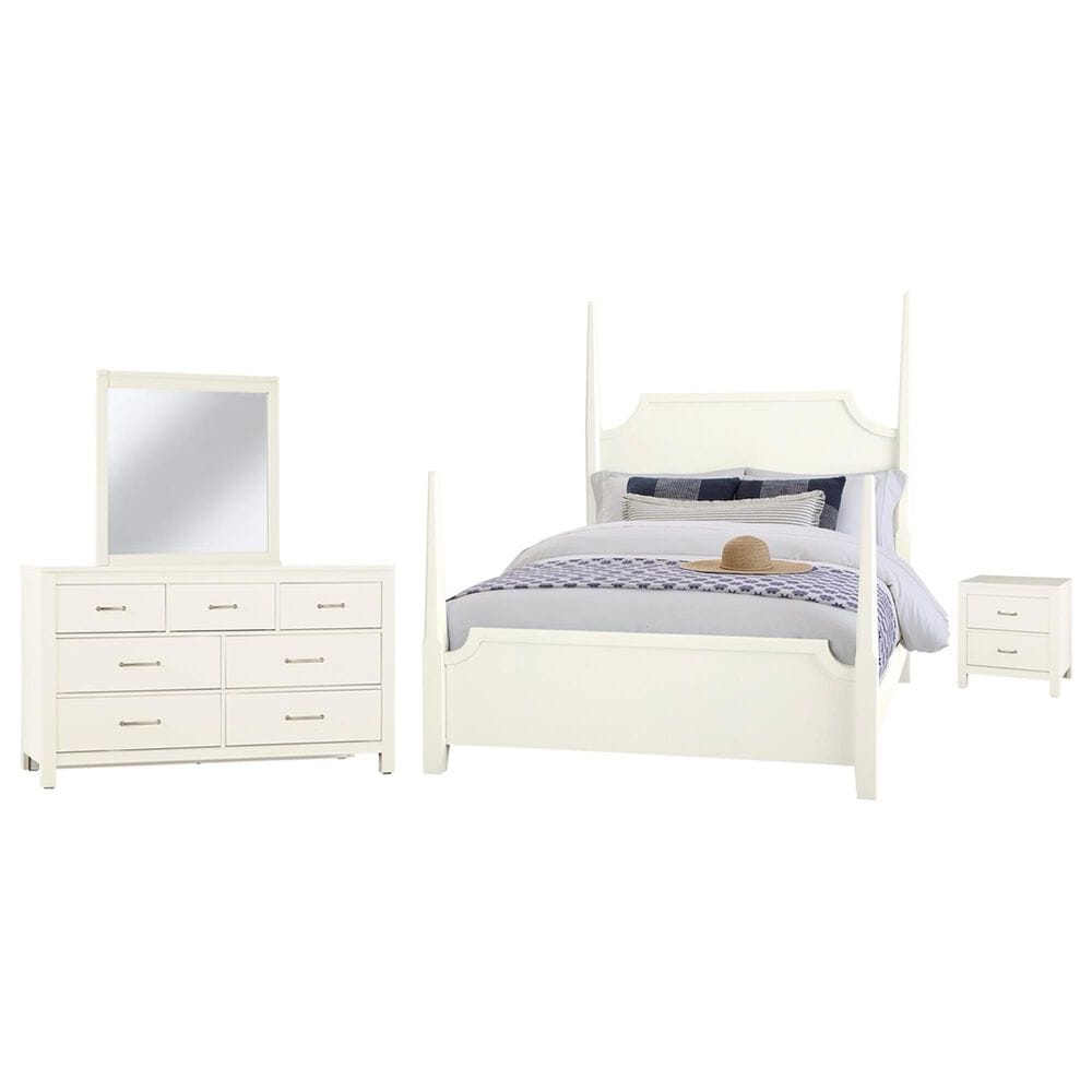 Viceray Collections Tide and Timber 4 Piece Twin Poster Bedroom Set in White Maple, , large