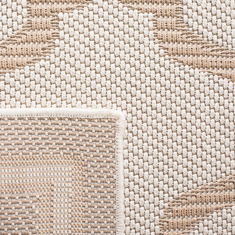Safavieh Bermuda Geometric 5&#39;3&quot; x 7&#39;6&quot; Ivory and Beige Indoor/Outdoor Area Performance Rug, , large