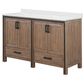 Lexora Home Ziva 60" Double Bathroom Vanity in Rustic Barnwood with 2 cm White Quartz Top and Rectangular Sinks, , large