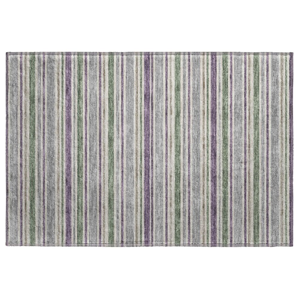 Dalyn Rug Company Soft Essentials Striped Pewter 1"8" x 2"6" Indoor/Outdoor Area Rug, , large