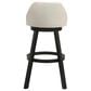 Armen Living Erika Swivel Bar Height Stool with Cream Upholstery in Black, , large