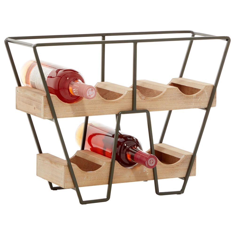 Maple and Jade 14&quot; Wood Wine Rack in Brown, , large