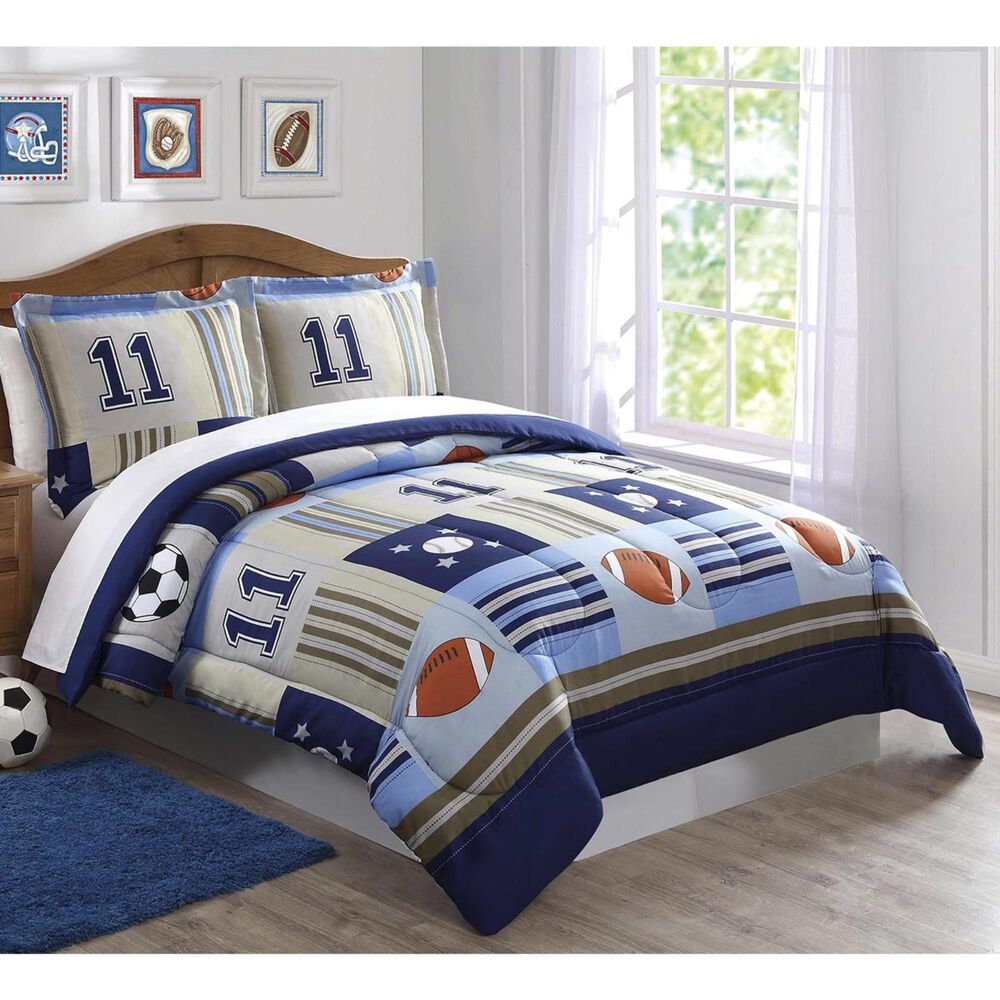 Pem America Denim and Khaki Sports 2-Piece Twin Comforter Set in Blue, , large